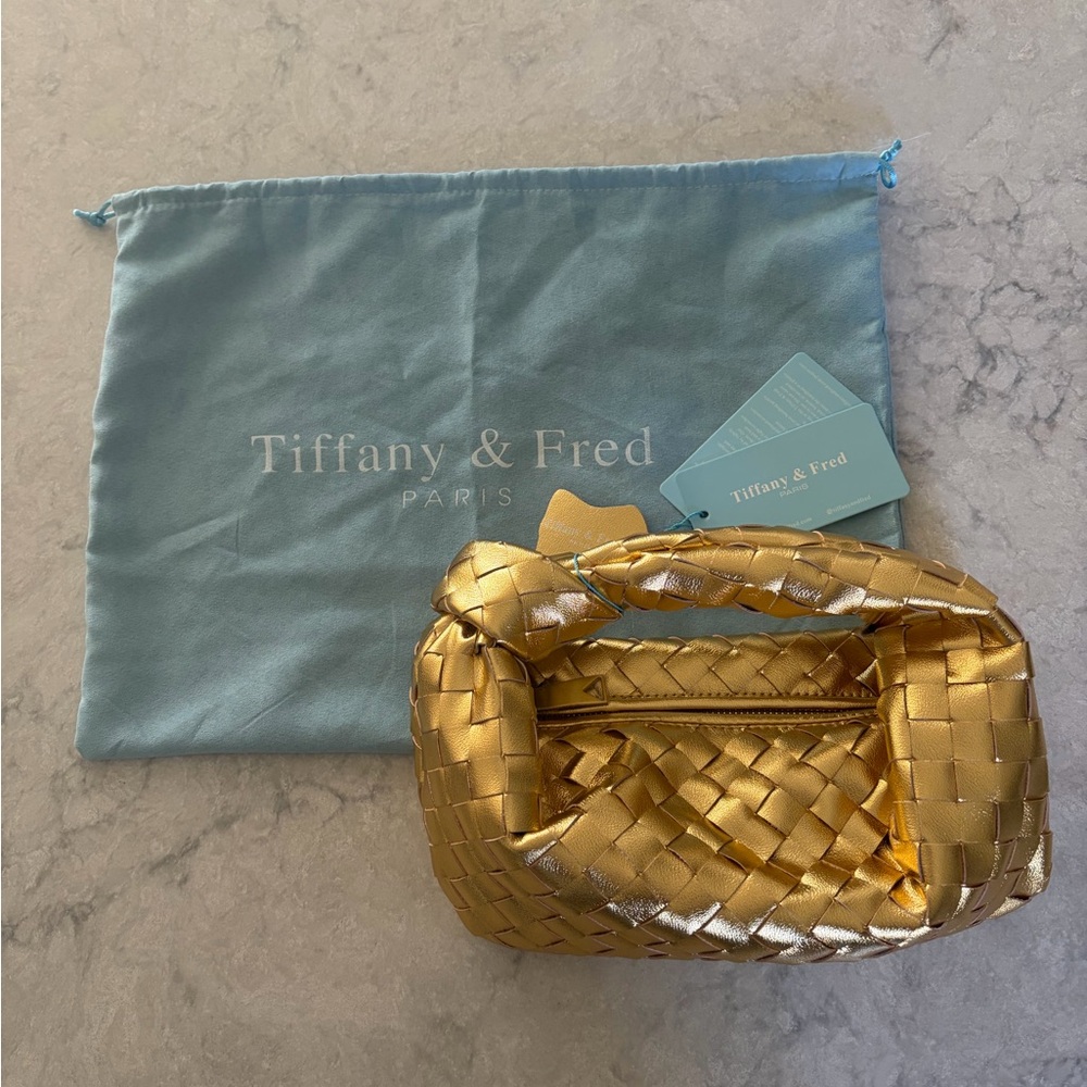 Tiffany&Fred Gold Woven Knotted Handbag/NWT